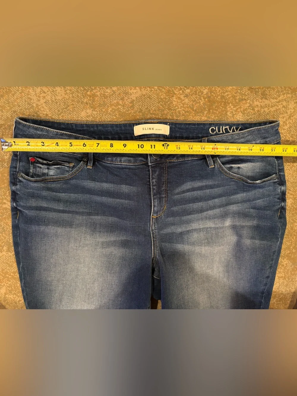 SLINK Jeans Curvy Bermuda Shorts Womens 22 Plus Size Stretch Denim Blue